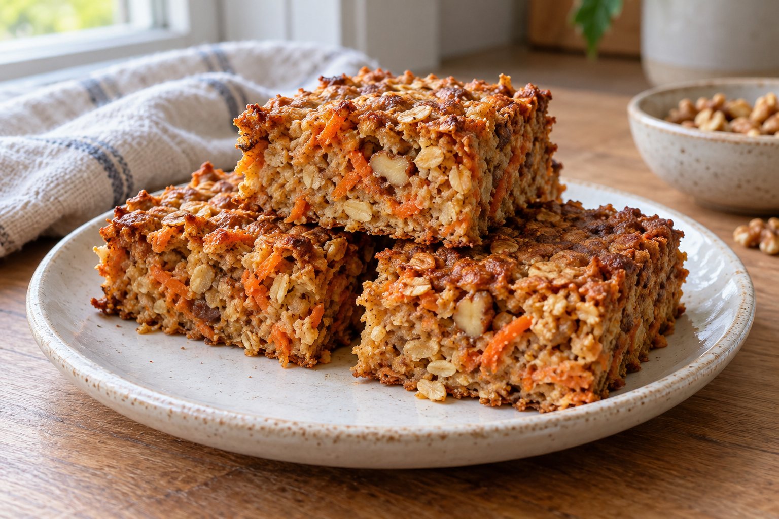 Gebackener Karottenkuchen-Haferbrei