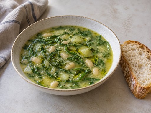Caldo verde mit weißen Bohnen