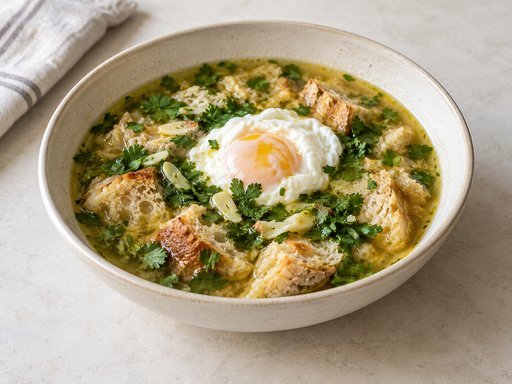 Alentejo-Brotsuppe mit Knoblauch und Koriander