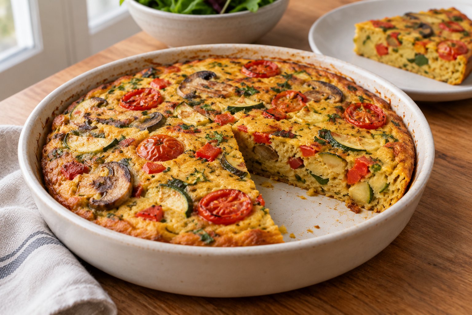 Gemüse-Frittata aus Kichererbsenmehl